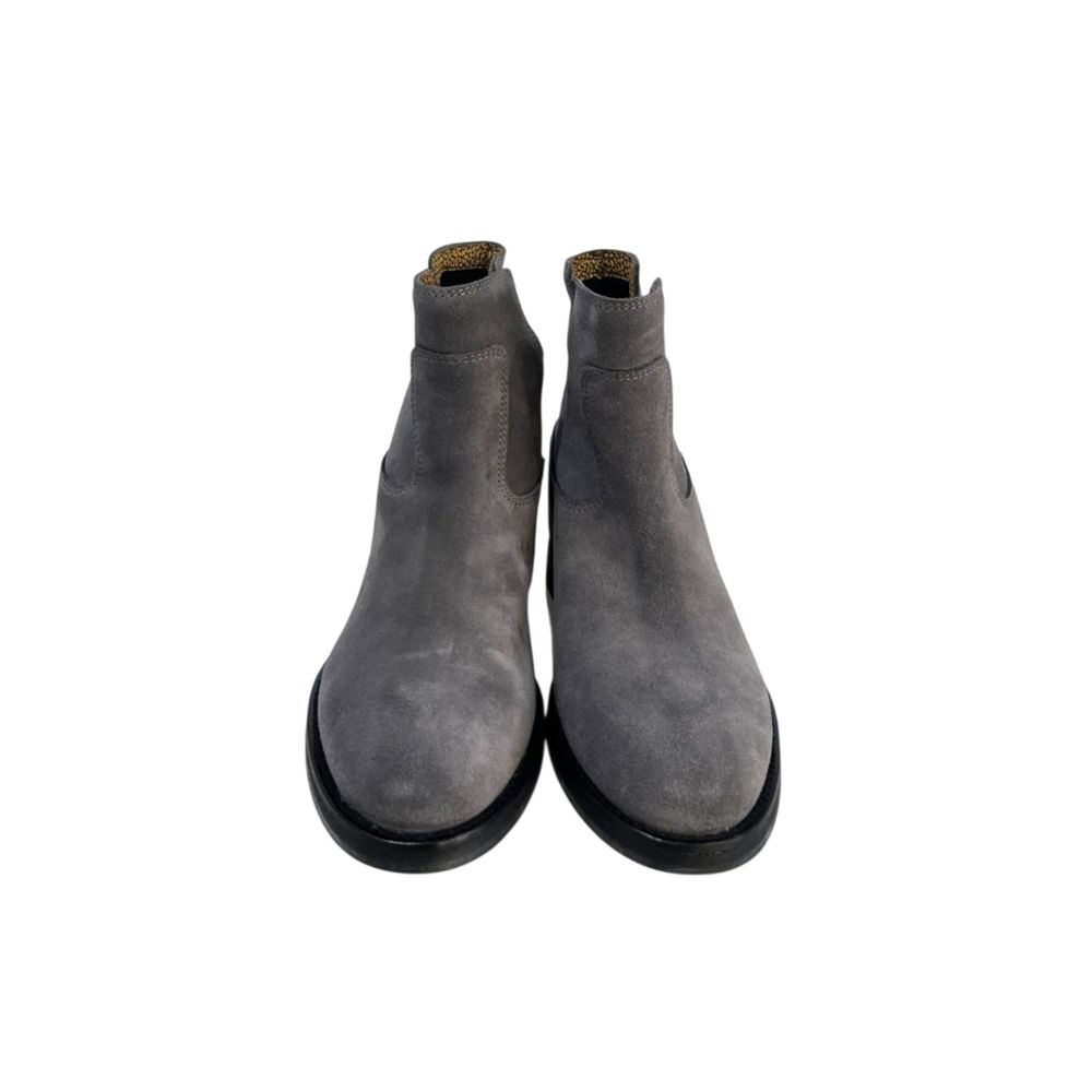 Grey Leather Women Boot