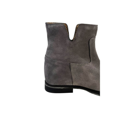 Grey Leather Women Boot