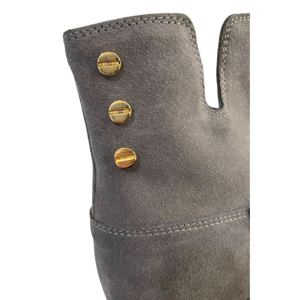 Grey Leather Women Boot