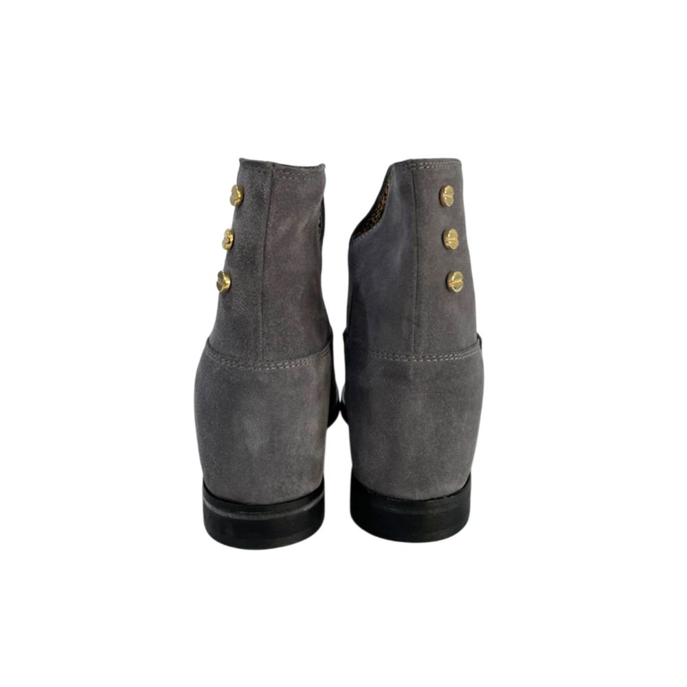 Grey Leather Women Boot