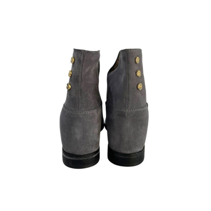 Grey Leather Women Boot
