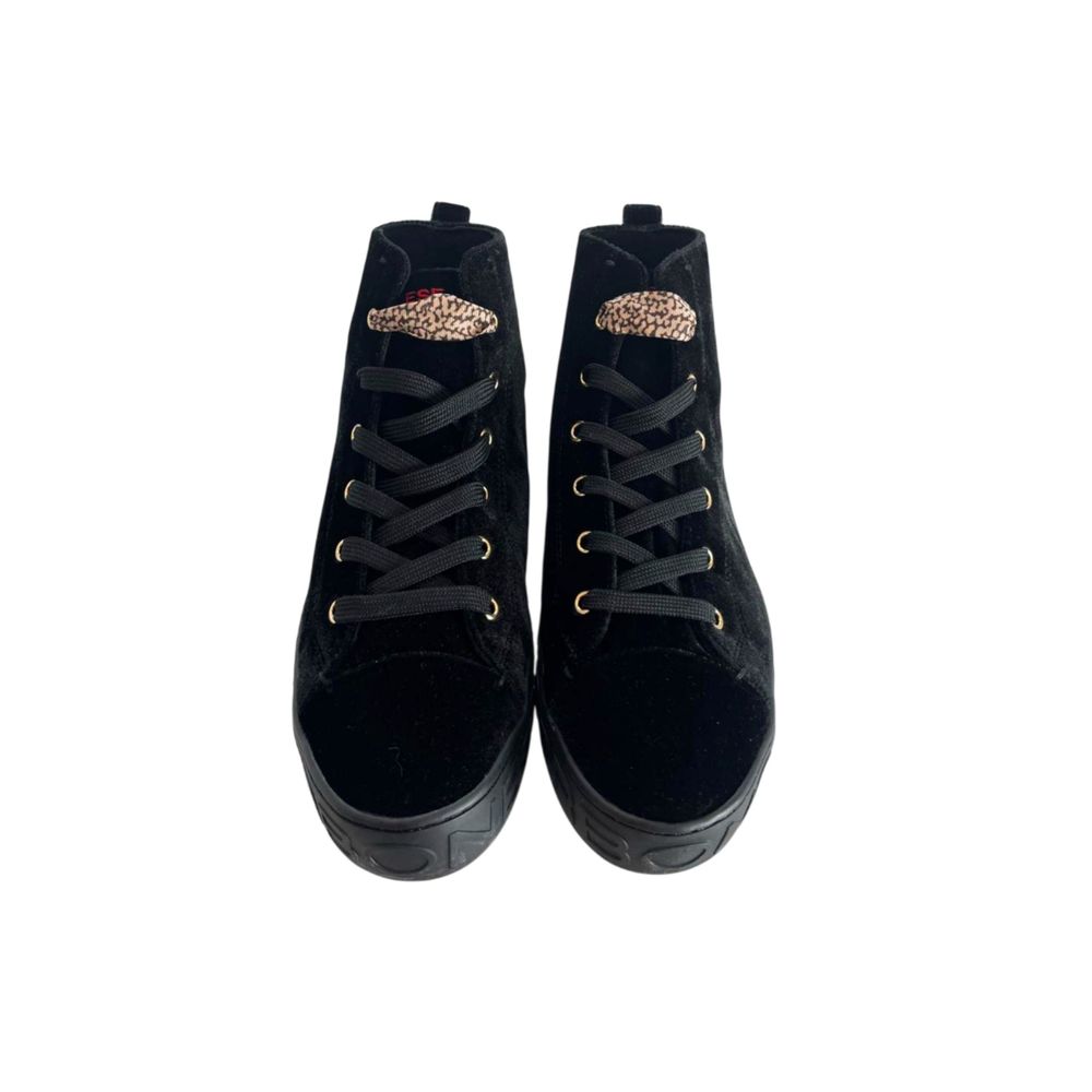 Black Leather Women Sneaker