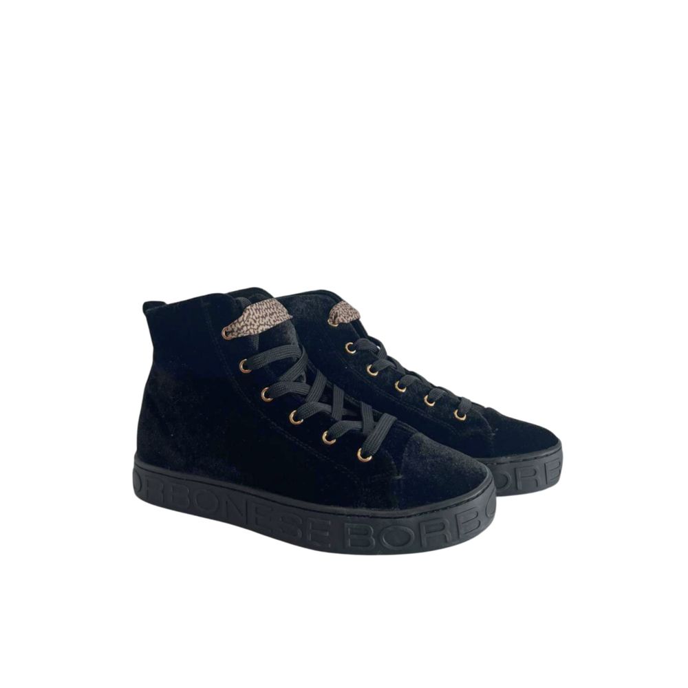Black Leather Women Sneaker
