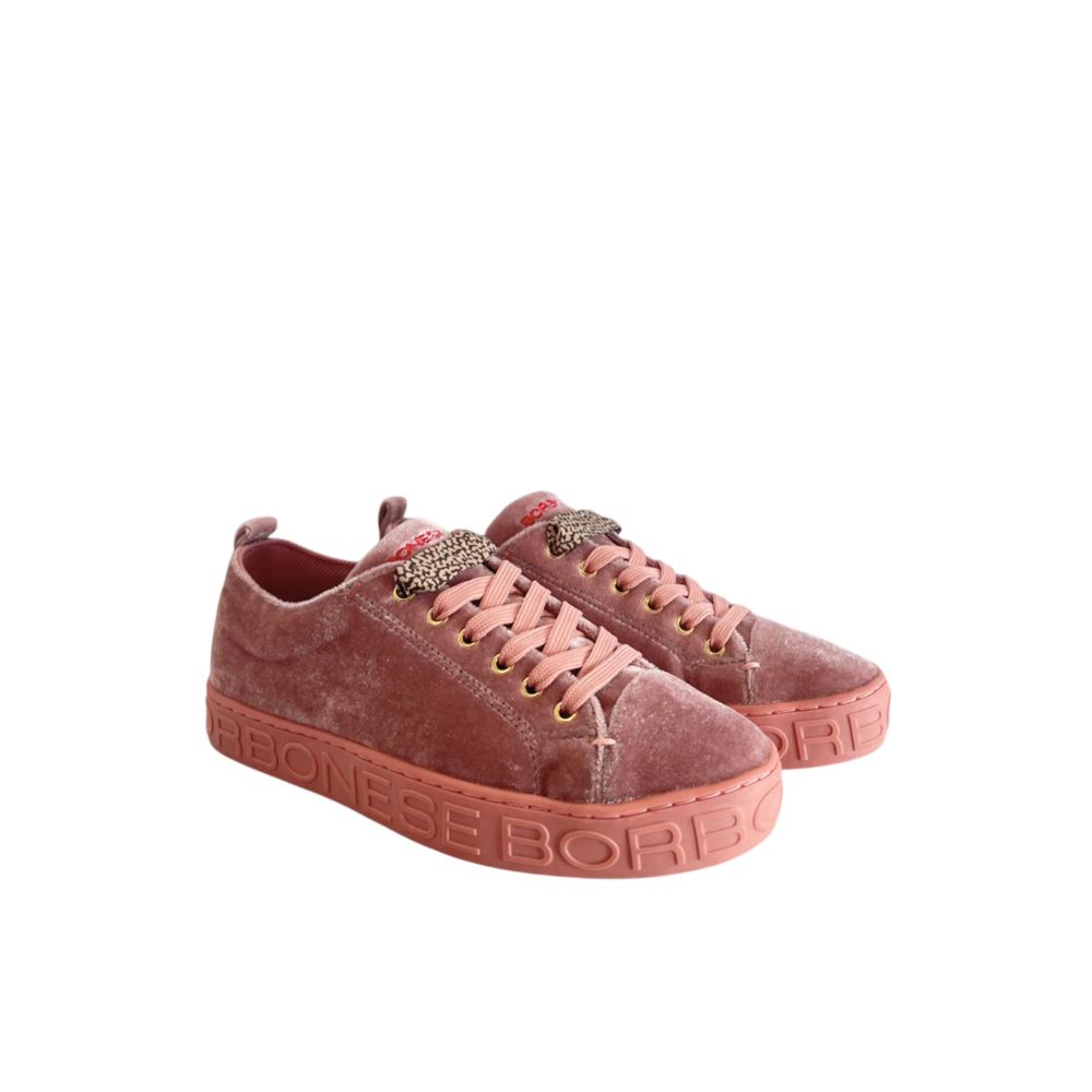 Pink Fabric Women Sneakers