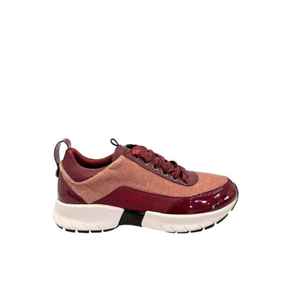 Red Fabric Women Sneakers