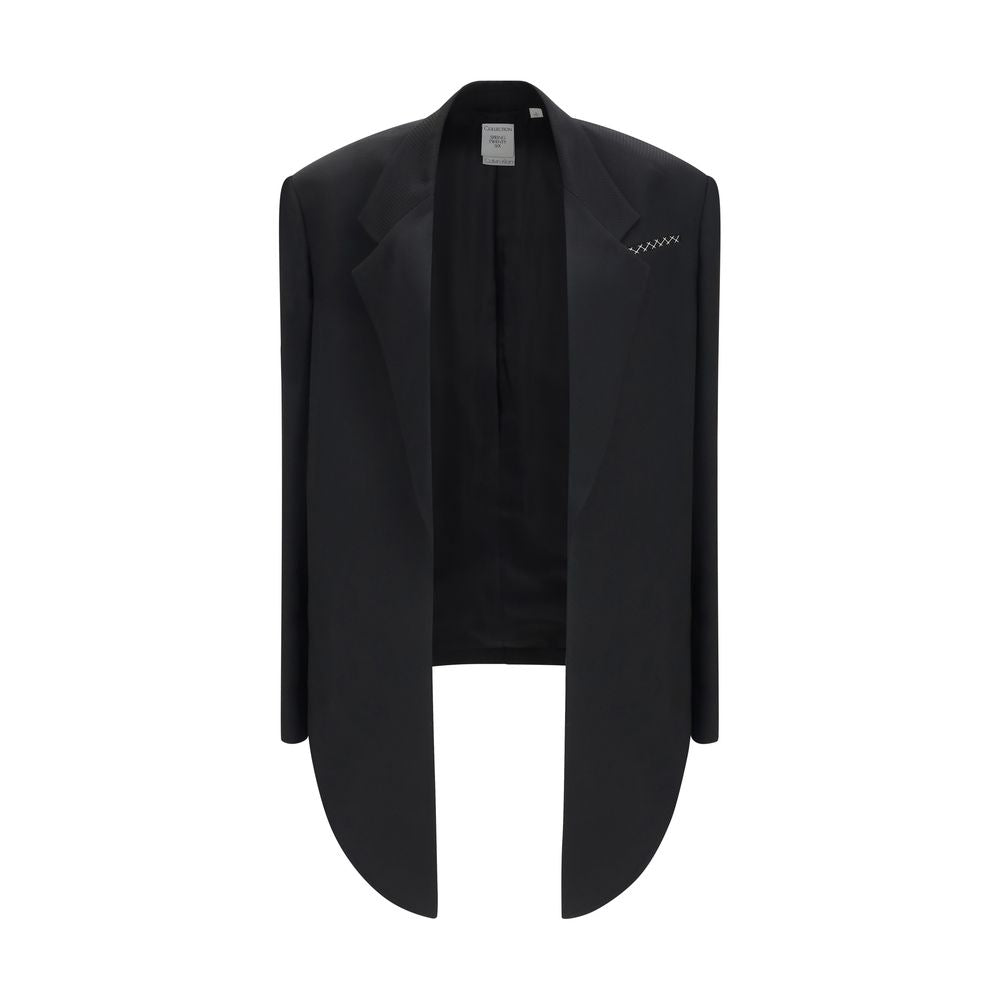 Black Viscose Full-Length Jacket