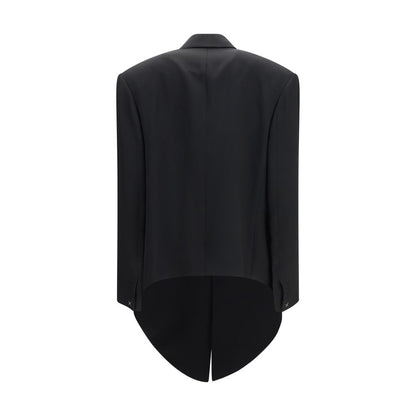 Black Viscose Full-Length Jacket