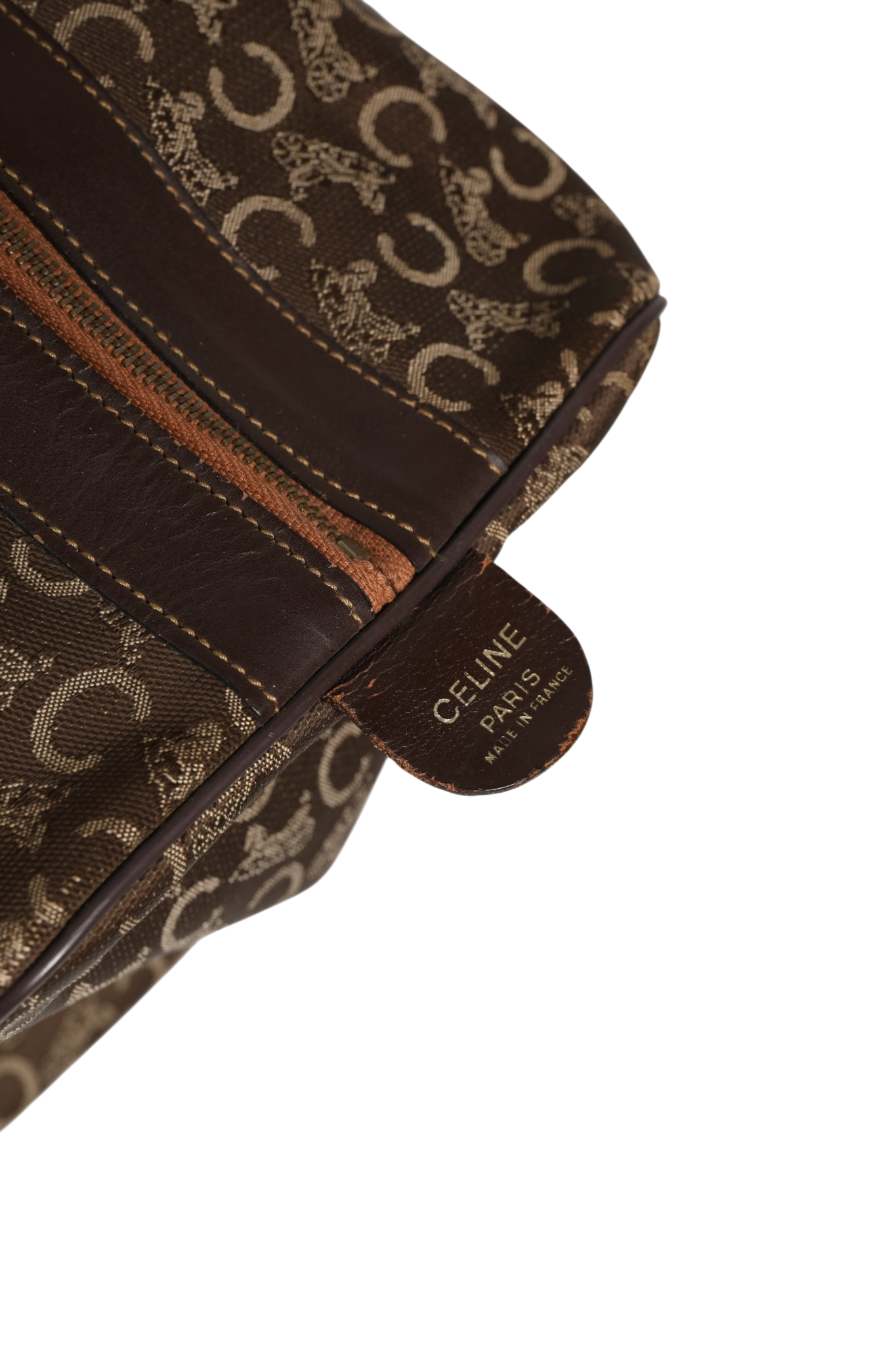 Dark brown and Gold logo duffel
