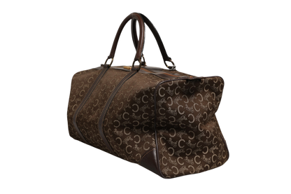 Dark brown and Gold logo duffel