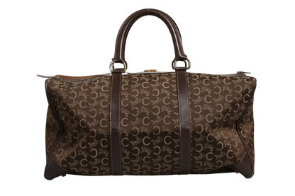 Dark brown and Gold logo duffel