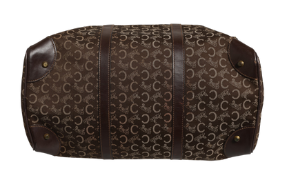 Dark brown and Gold logo duffel