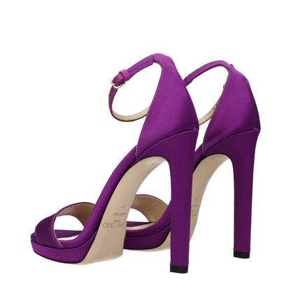 Purple Satin Platform Sandals