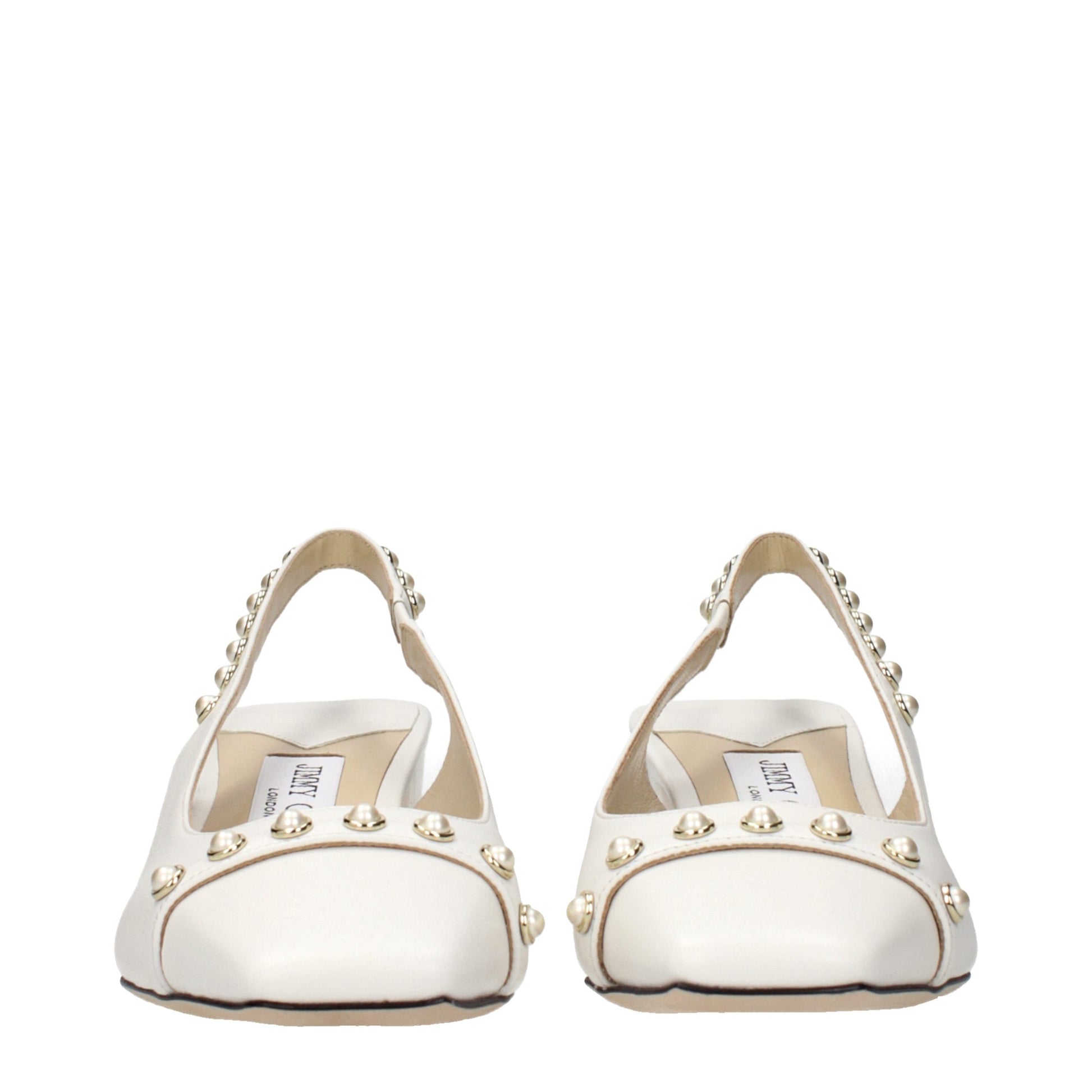 White Leather Flat Sandals