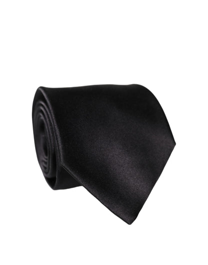 Brown Logo Embroidery Silk Adjustable Men Necktie Tie