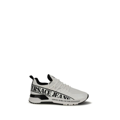 White Polyester Athletic Sneakers
