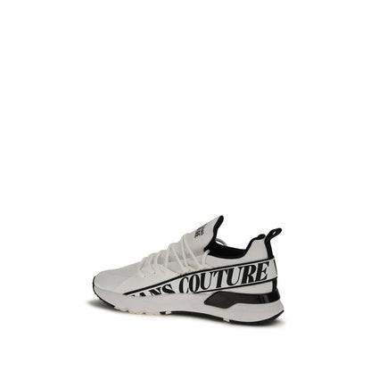White Polyester Athletic Sneakers