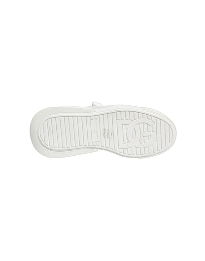 White Calfskin Leather Low Top Sneakers Shoes