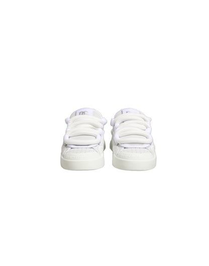 White Calfskin Leather Low Top Sneakers Shoes