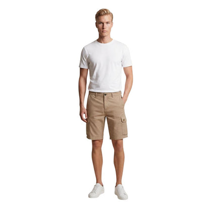 Beige Cotton Bermuda Shorts