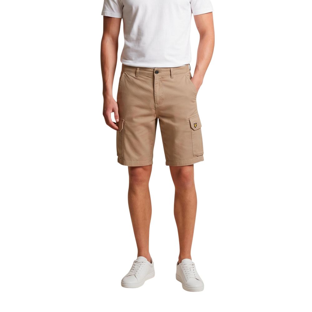 Beige Cotton Bermuda Shorts