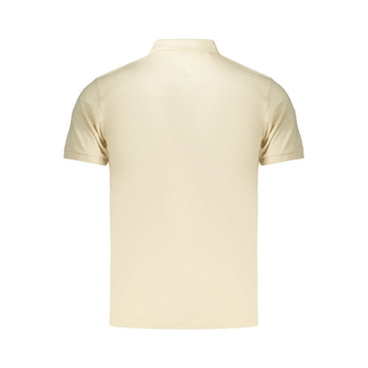 Beige Cotton Men Polo