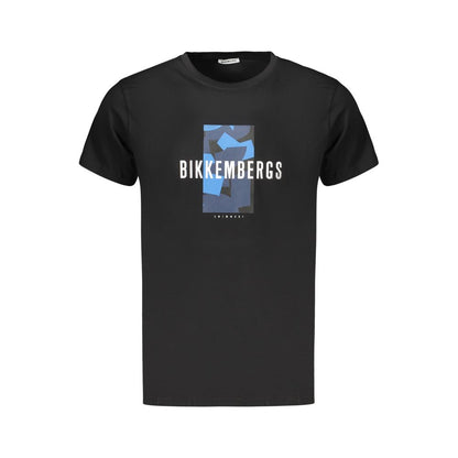 Black Cotton Men T-Shirt