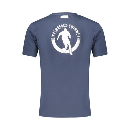 Blue Cotton Men's T-Shirt