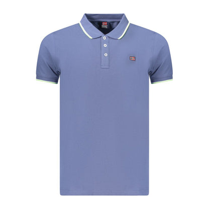 Blue Cotton Men's Polo Shirt