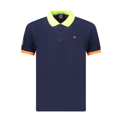 Blue Cotton Men's Polo Shirt