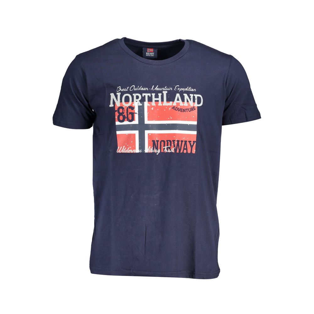 Blue Cotton Men's T-Shirt