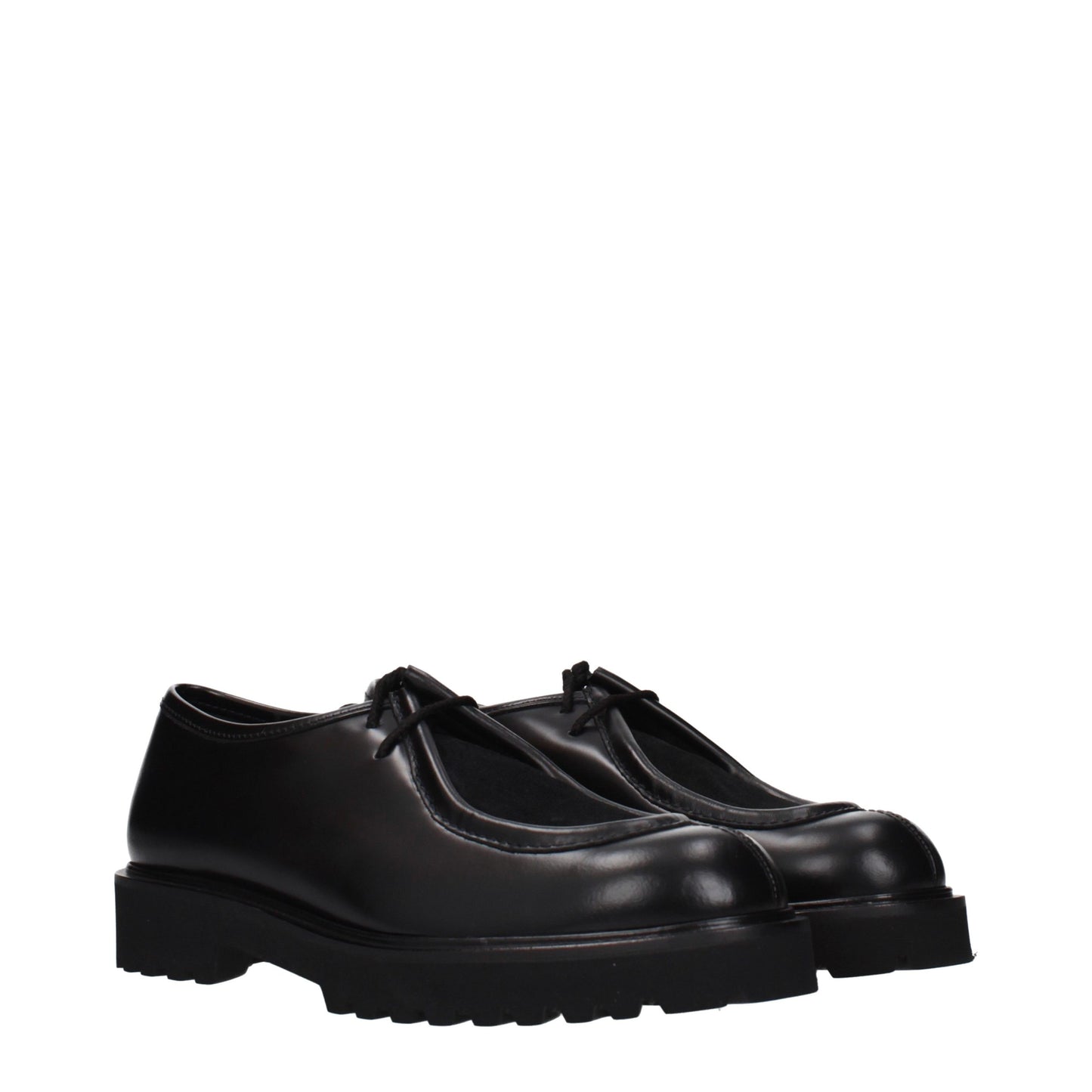 Black Leather Oxfords And Derbies