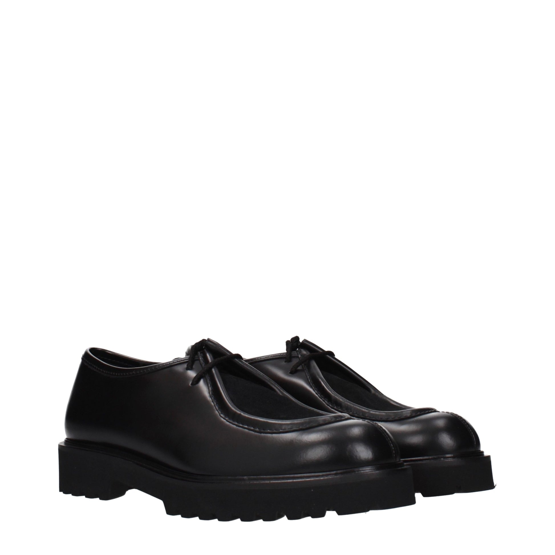 Black Leather Oxfords And Derbies