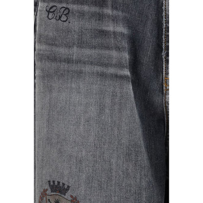 Gray Cotton Relaxed Fit Jeans