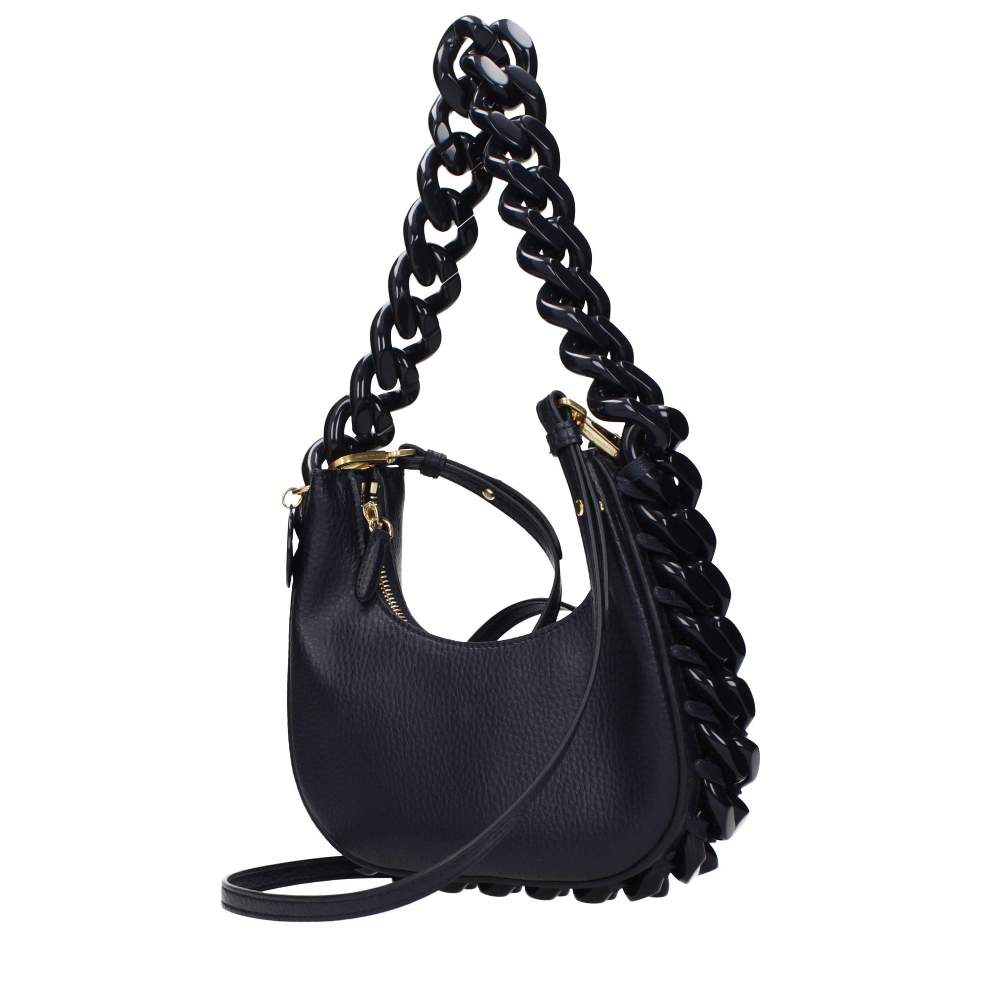 Blue Leather Shoulder Bag