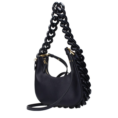 Blue Leather Shoulder Bag