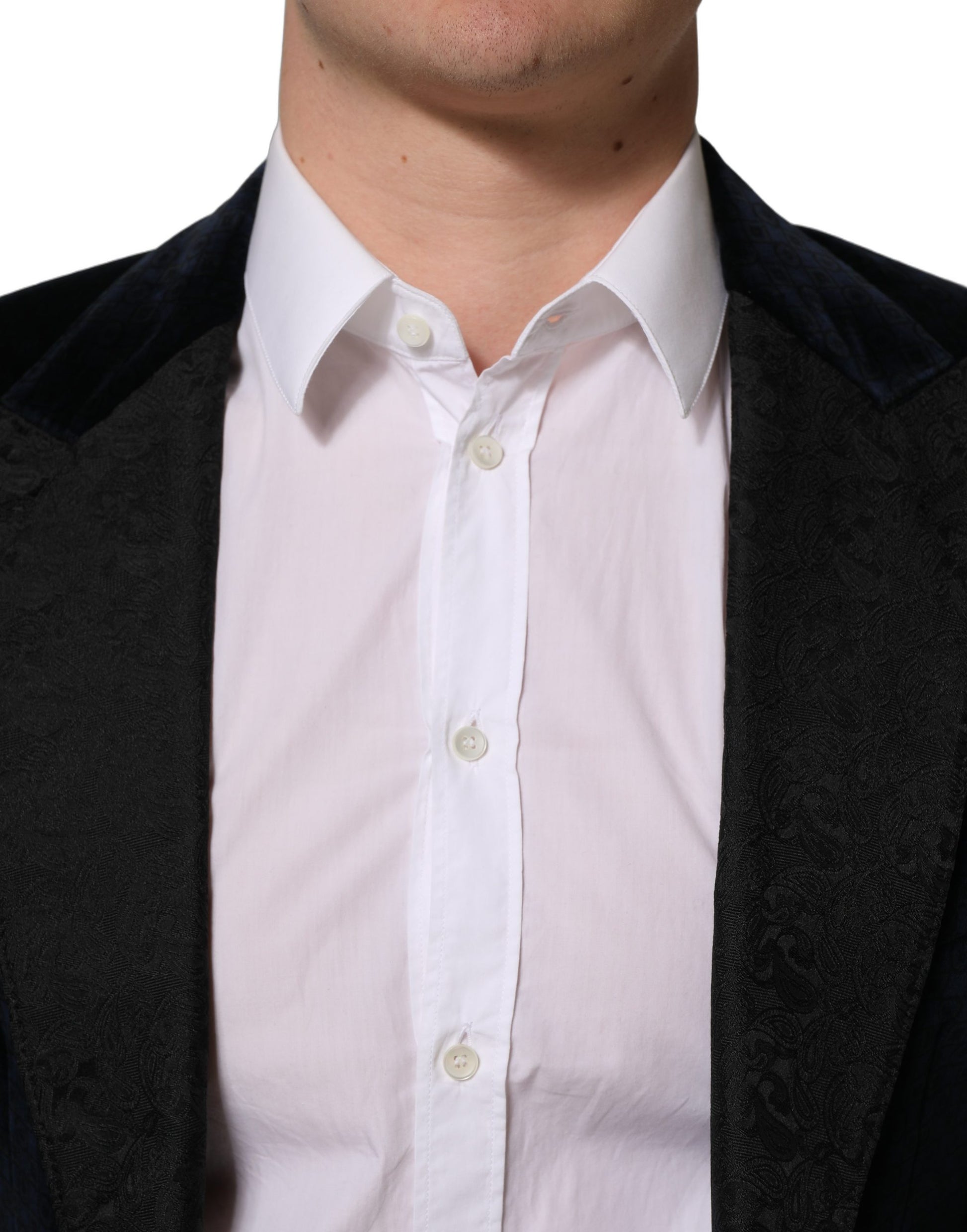 Black Cotton Single Breasted Jacket Blazer