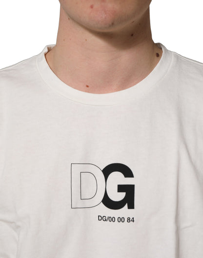 White DG Logo Crew Neck Short Sleeves T-shirt