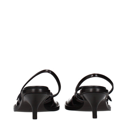 Brown Leather Platform Sandals