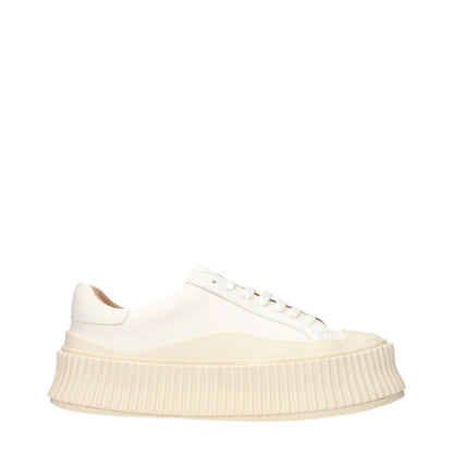 White Leather Platform Sneakers
