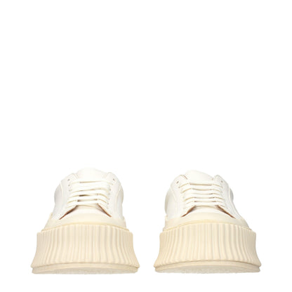 White Leather Platform Sneakers