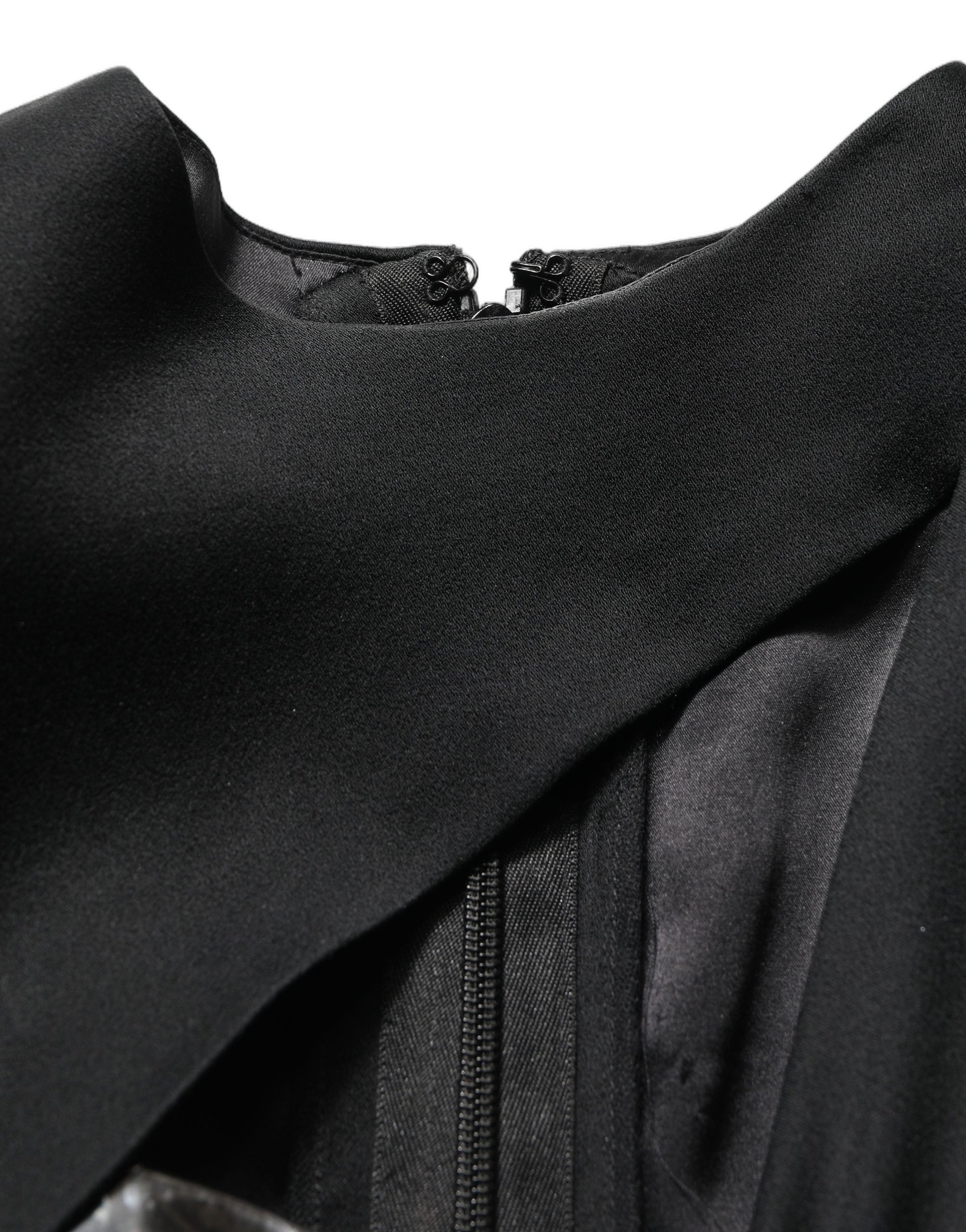 Black Silver OneShoulder Cocktail Gown Dress