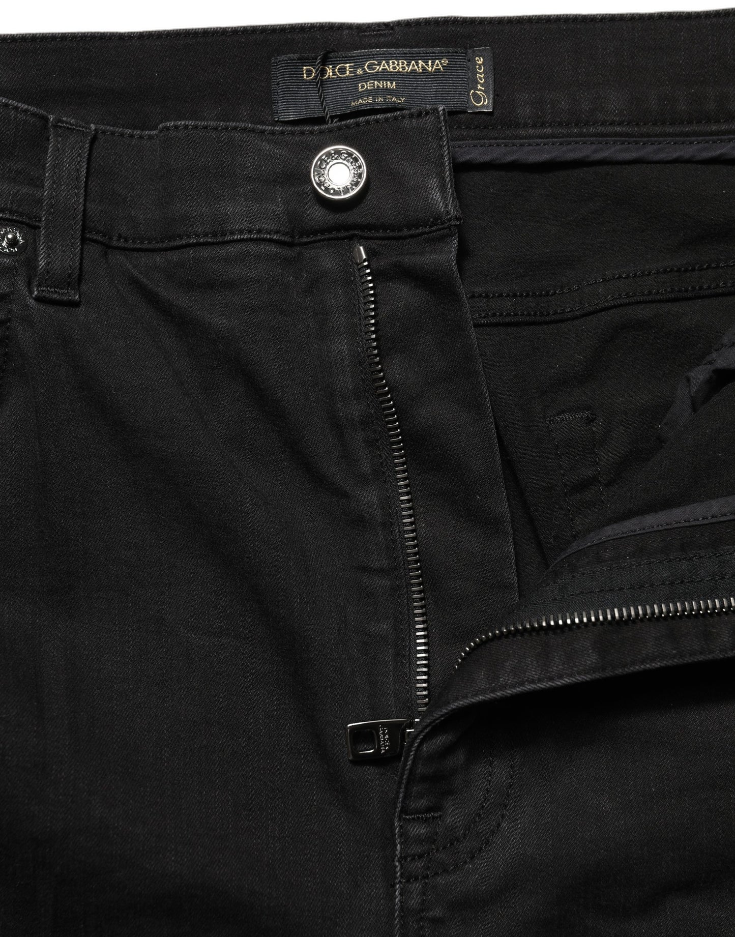 Black Skinny Cotton High Waist Denim Jeans