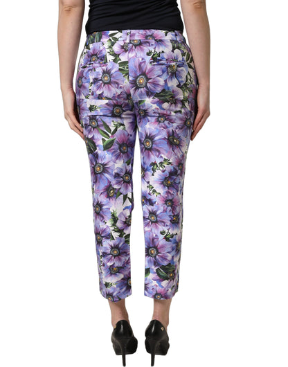 Multicolor Floral Print CroppedTrouser Pants