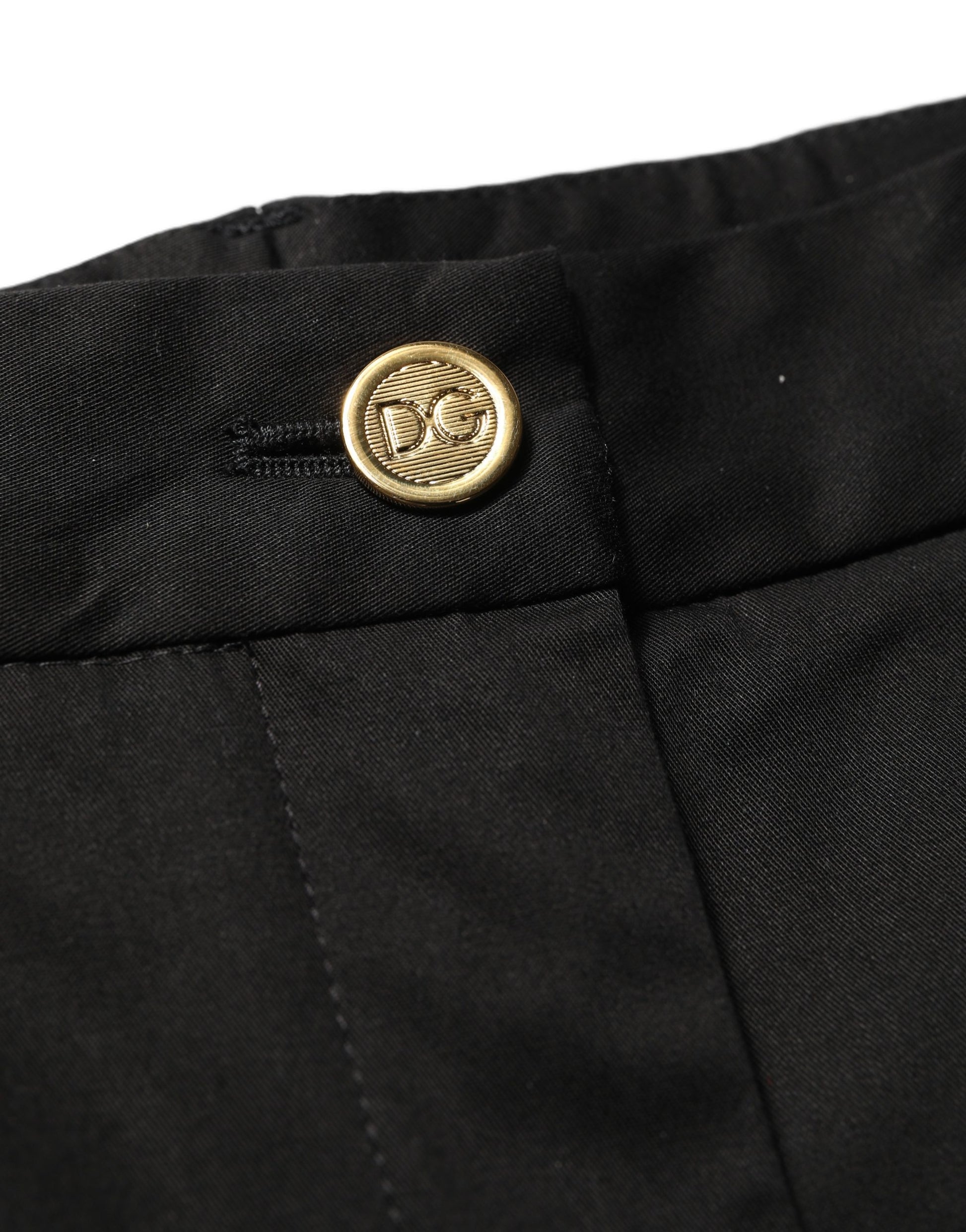 Black Tapered Leg Dress Cotton Trousers Pants
