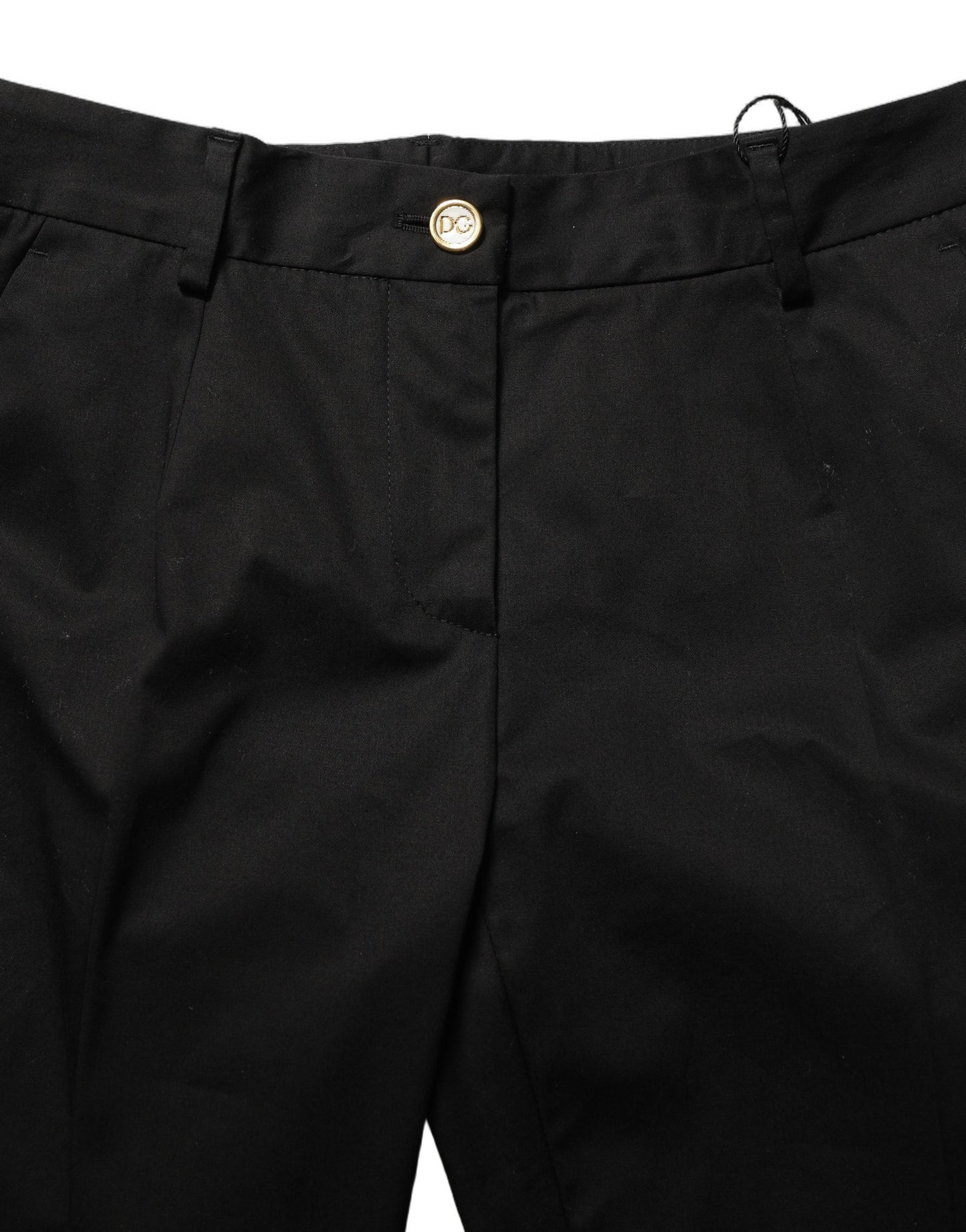 Black Tapered Leg Dress Cotton Trousers Pants