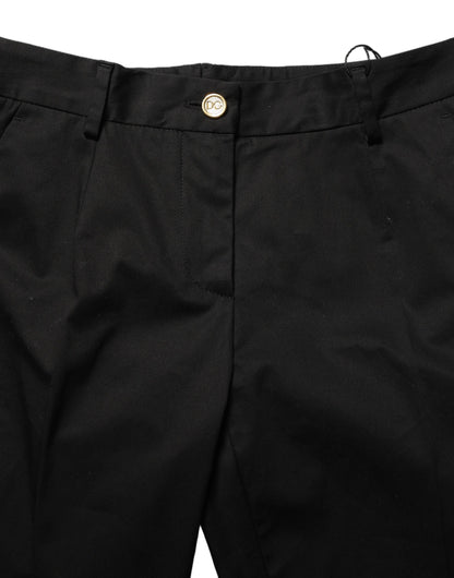 Black Tapered Leg Dress Cotton Trousers Pants