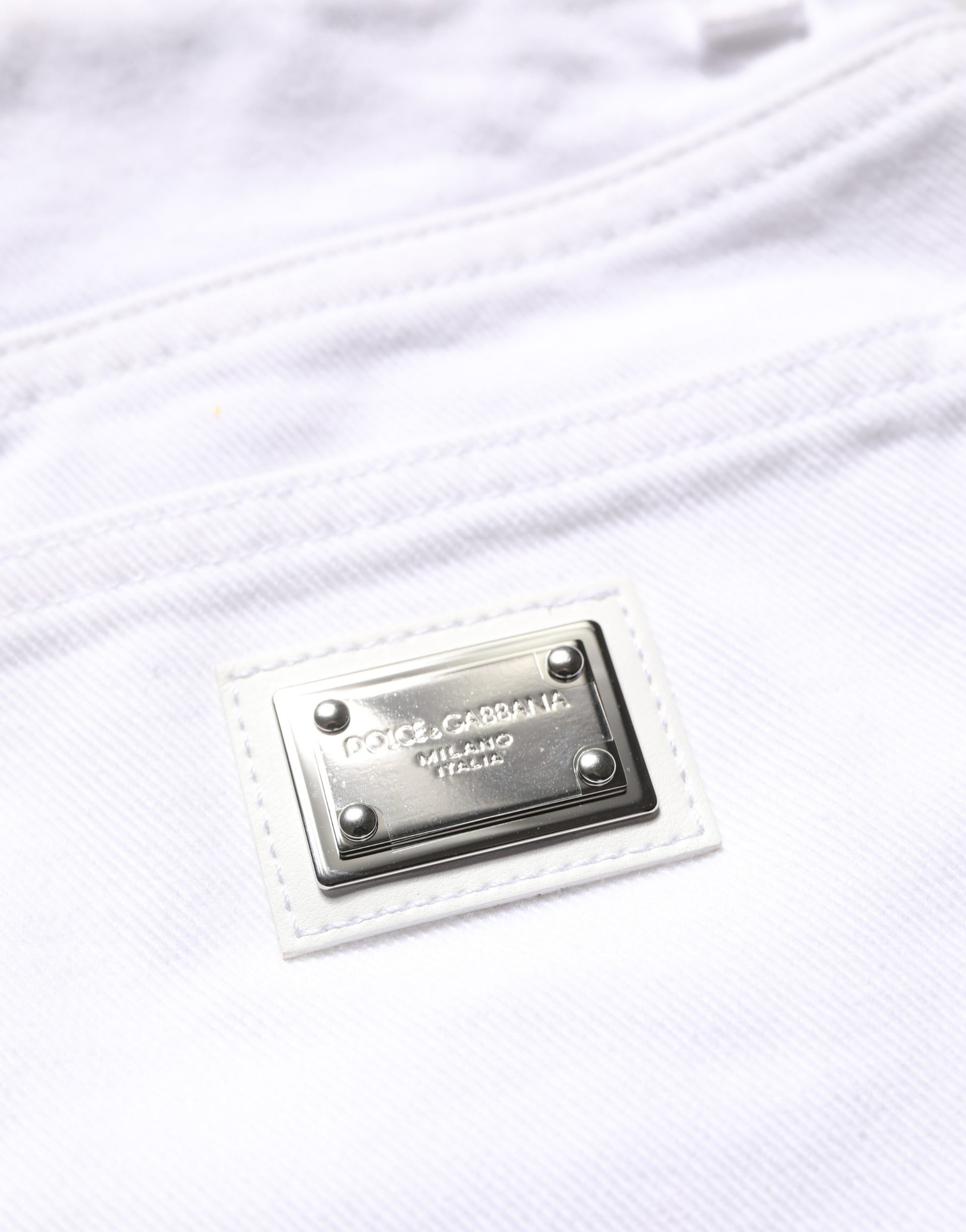 White Cotton HighWaist Denim Hotpants Shorts
