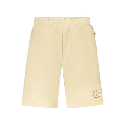 Beige Cotton Mens Short