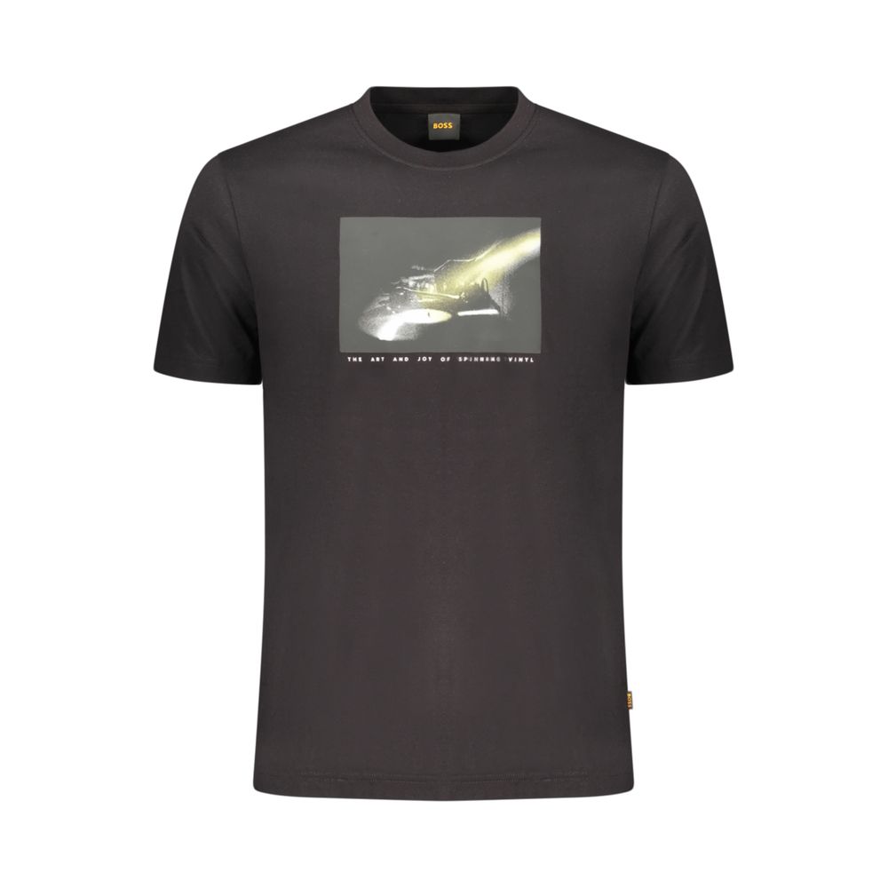 Black Cotton Men's T-Shirt
