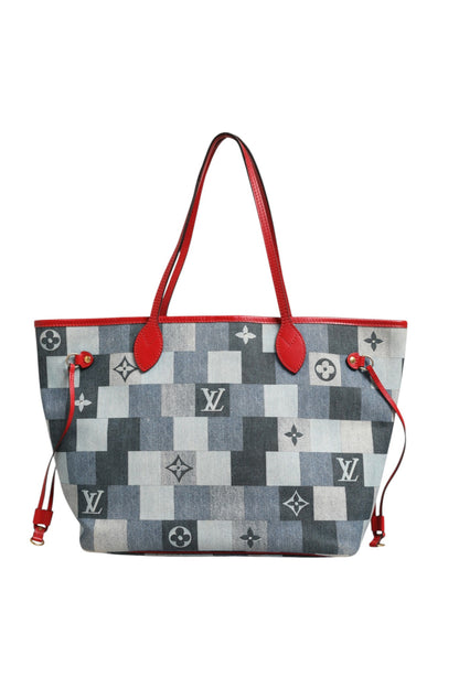 Neverfull Patchwork Monogram Denim Tote Bag